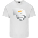 Curled Cyprus Flag Cypriot Day Football Kids T-Shirt Childrens White