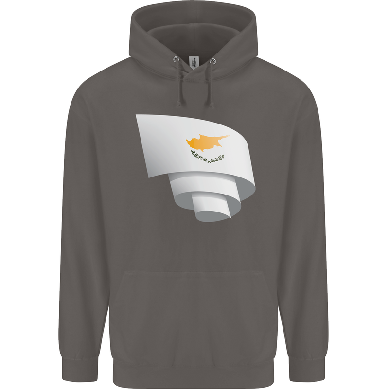 Curled Cyprus Flag Cypriot Day Football Mens 80% Cotton Hoodie Charcoal
