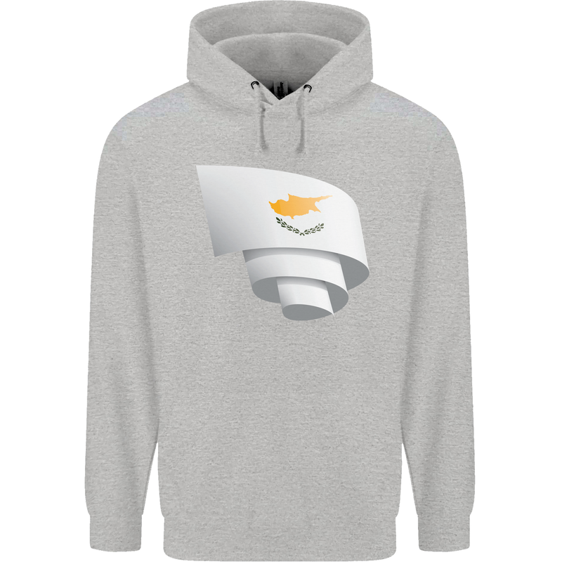 Curled Cyprus Flag Cypriot Day Football Mens 80% Cotton Hoodie Sports Grey