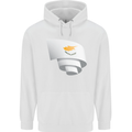 Curled Cyprus Flag Cypriot Day Football Mens 80% Cotton Hoodie White