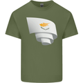 Curled Cyprus Flag Cypriot Day Football Mens Cotton T-Shirt Tee Top Military Green
