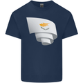 Curled Cyprus Flag Cypriot Day Football Mens Cotton T-Shirt Tee Top Navy Blue