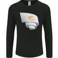 Curled Cyprus Flag Cypriot Day Football Mens Long Sleeve T-Shirt Black