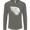 Curled Cyprus Flag Cypriot Day Football Mens Long Sleeve T-Shirt Charcoal
