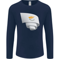 Curled Cyprus Flag Cypriot Day Football Mens Long Sleeve T-Shirt Navy Blue
