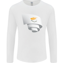 Curled Cyprus Flag Cypriot Day Football Mens Long Sleeve T-Shirt White