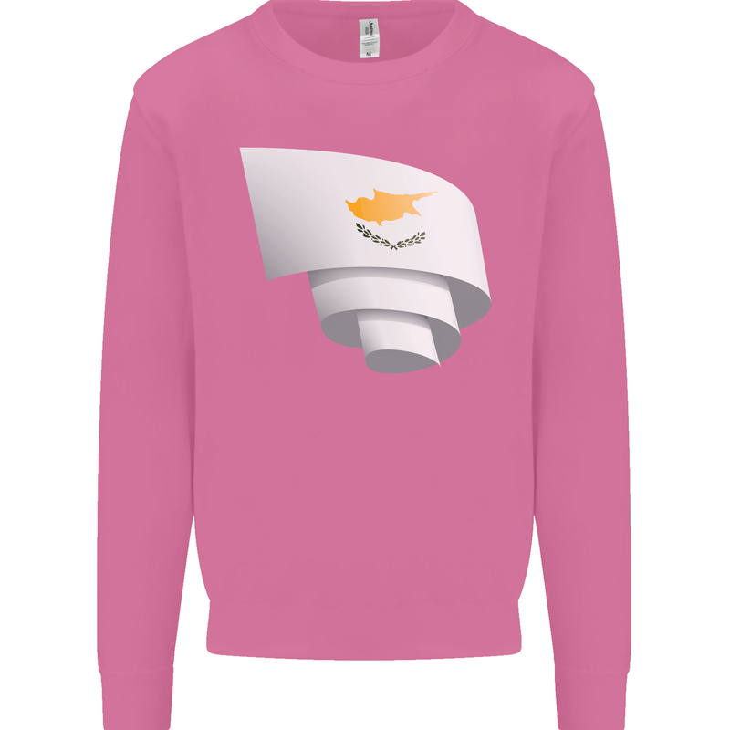 Curled Cyprus Flag Cypriot Day Football Mens Sweatshirt Jumper Azalea