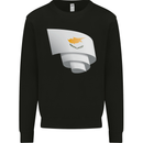 Curled Cyprus Flag Cypriot Day Football Mens Sweatshirt Jumper Black