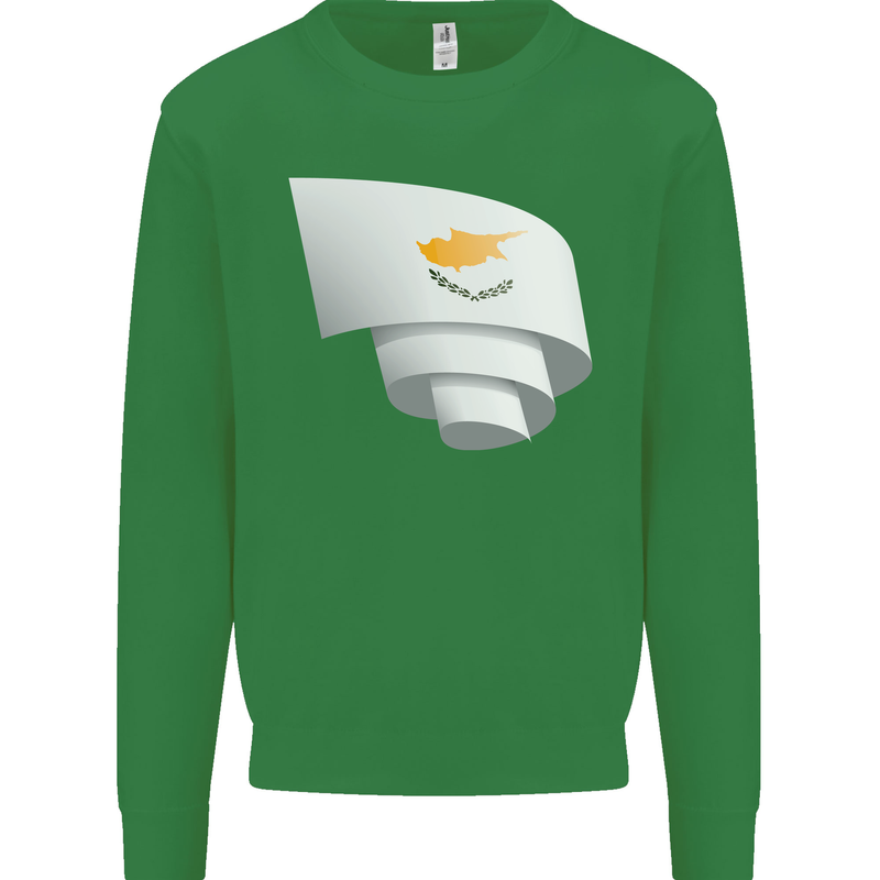 Curled Cyprus Flag Cypriot Day Football Mens Sweatshirt Jumper Irish Green