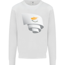 Curled Cyprus Flag Cypriot Day Football Mens Sweatshirt Jumper White
