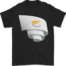 Curled Cyprus Flag Cypriot Day Football Mens T-Shirt 100% Cotton Black