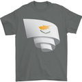 Curled Cyprus Flag Cypriot Day Football Mens T-Shirt 100% Cotton Charcoal