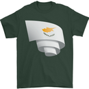 Curled Cyprus Flag Cypriot Day Football Mens T-Shirt 100% Cotton Forest Green