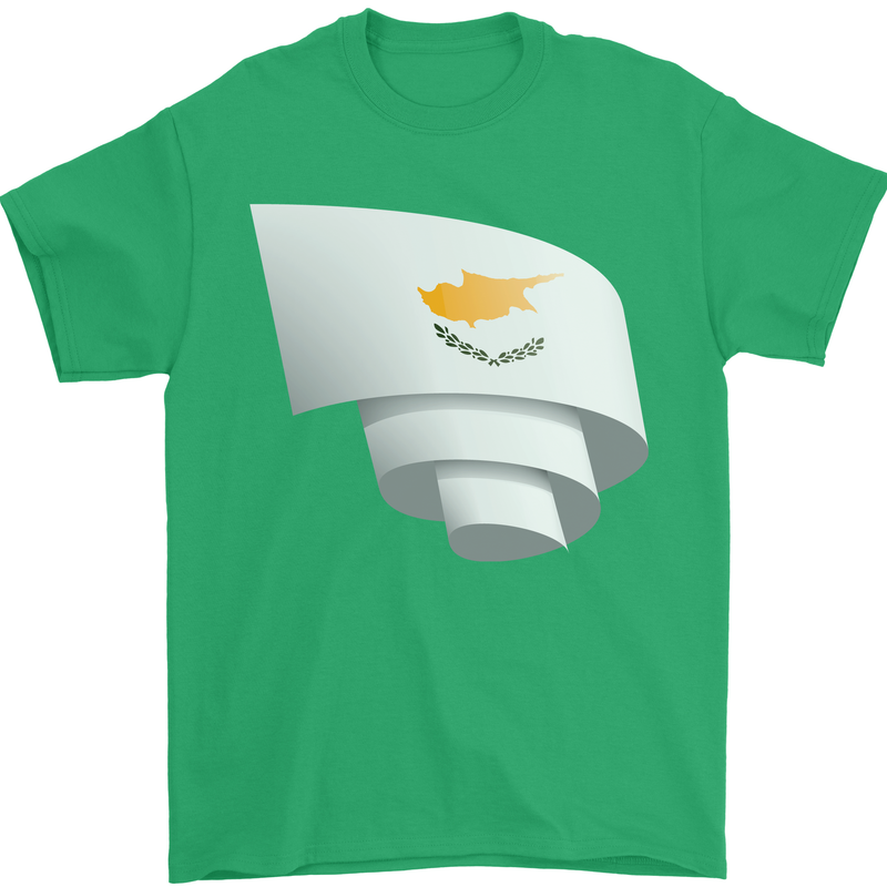 Curled Cyprus Flag Cypriot Day Football Mens T-Shirt 100% Cotton Irish Green