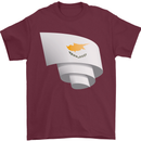 Curled Cyprus Flag Cypriot Day Football Mens T-Shirt 100% Cotton Maroon