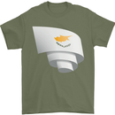 Curled Cyprus Flag Cypriot Day Football Mens T-Shirt 100% Cotton Military Green