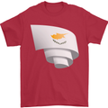 Curled Cyprus Flag Cypriot Day Football Mens T-Shirt 100% Cotton Red