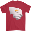 Curled Cyprus Flag Cypriot Day Football Mens T-Shirt 100% Cotton Red