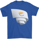 Curled Cyprus Flag Cypriot Day Football Mens T-Shirt 100% Cotton Royal Blue