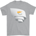 Curled Cyprus Flag Cypriot Day Football Mens T-Shirt 100% Cotton Sports Grey