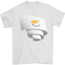 Curled Cyprus Flag Cypriot Day Football Mens T-Shirt 100% Cotton White