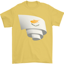Curled Cyprus Flag Cypriot Day Football Mens T-Shirt 100% Cotton Yellow
