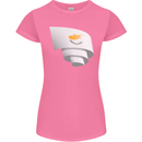 Curled Cyprus Flag Cypriot Day Football Womens Petite Cut T-Shirt Azalea