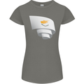 Curled Cyprus Flag Cypriot Day Football Womens Petite Cut T-Shirt Charcoal