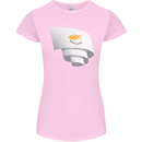 Curled Cyprus Flag Cypriot Day Football Womens Petite Cut T-Shirt Light Pink