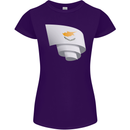 Curled Cyprus Flag Cypriot Day Football Womens Petite Cut T-Shirt Purple