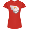 Curled Cyprus Flag Cypriot Day Football Womens Petite Cut T-Shirt Red