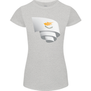 Curled Cyprus Flag Cypriot Day Football Womens Petite Cut T-Shirt Sports Grey