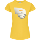Curled Cyprus Flag Cypriot Day Football Womens Petite Cut T-Shirt Yellow