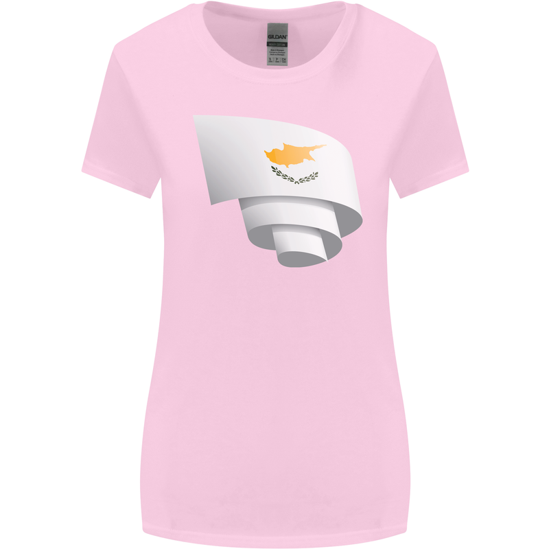 Curled Cyprus Flag Cypriot Day Football Womens Wider Cut T-Shirt Light Pink