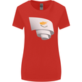 Curled Cyprus Flag Cypriot Day Football Womens Wider Cut T-Shirt Red