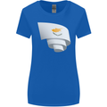 Curled Cyprus Flag Cypriot Day Football Womens Wider Cut T-Shirt Royal Blue