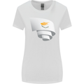 Curled Cyprus Flag Cypriot Day Football Womens Wider Cut T-Shirt White