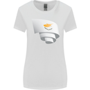 Curled Cyprus Flag Cypriot Day Football Womens Wider Cut T-Shirt White