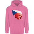 Curled Czechia Flag Czech Republic Day Football Childrens Kids Hoodie Azalea
