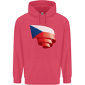 Curled Czechia Flag Czech Republic Day Football Childrens Kids Hoodie Heliconia