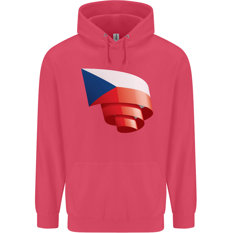 Curled Czechia Flag Czech Republic Day Football Childrens Kids Hoodie Heliconia
