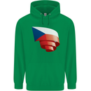Curled Czechia Flag Czech Republic Day Football Childrens Kids Hoodie Irish Green
