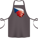 Curled Czechia Flag Czech Republic Day Football Cotton Apron 100% Organic Dark Grey