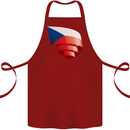 Curled Czechia Flag Czech Republic Day Football Cotton Apron 100% Organic Maroon