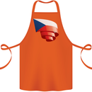 Curled Czechia Flag Czech Republic Day Football Cotton Apron 100% Organic Orange