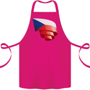 Curled Czechia Flag Czech Republic Day Football Cotton Apron 100% Organic Pink