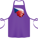 Curled Czechia Flag Czech Republic Day Football Cotton Apron 100% Organic Purple