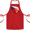 Curled Czechia Flag Czech Republic Day Football Cotton Apron 100% Organic Red