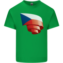 Curled Czechia Flag Czech Republic Day Football Kids T-Shirt Childrens Irish Green