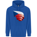 Curled Czechia Flag Czech Republic Day Football Mens 80% Cotton Hoodie Royal Blue